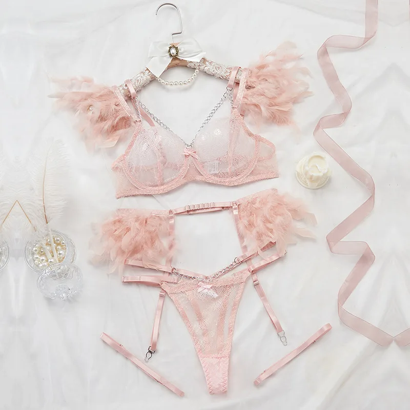 Lingerie renda seksi, setelan  - Lace Bralette Set ulasan dan harga